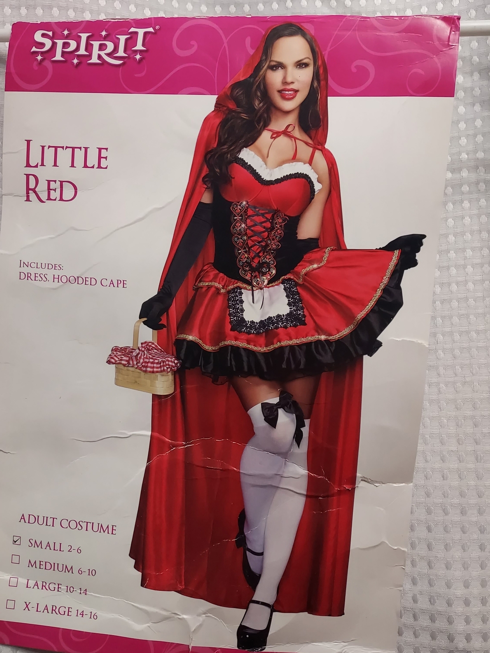 Spirit Little Red Hooded Cape Costume in Red and Black